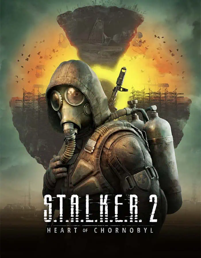 VivaKeys Software Europa S.T.A.L.K.E.R. 2: Heart of Chernobyl Spielcover mit Soldat in Gasmaske.